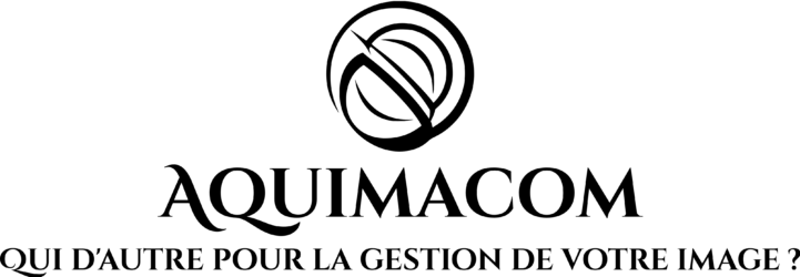 Logo conçu par la Présidente d'Aquimacom, Samia Quinola – une experte incontournable pour la gestion de votre image. Créatrice de contenus de qualité.